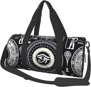 Sports Duffel Bag Ancient-Egyptian-Hieroglyphic Foldable Travel Tote Bag Weekender Sleepover Carry On Bag