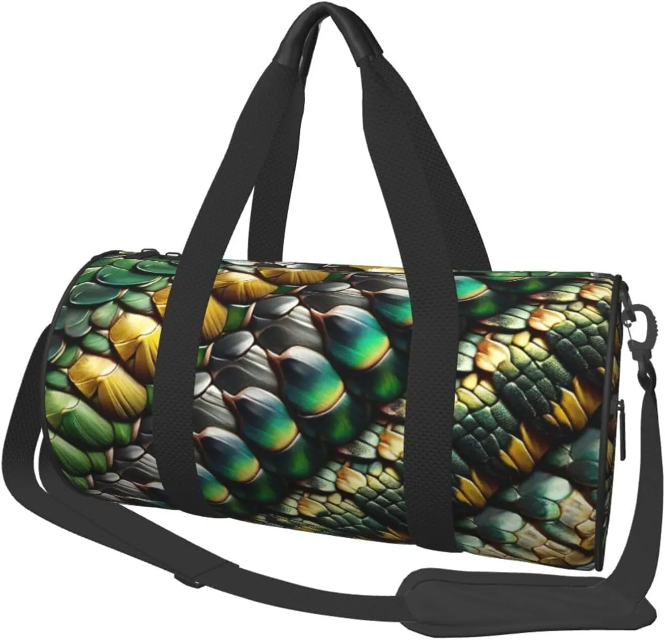 Sports Duffel Bag Snake-Scales Foldable Travel Tote Bag Weekender Sleepover Carry On Bag