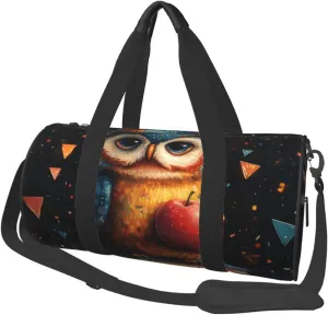 Sports Duffel Bag Teacher-Owl-Book Foldable Travel Tote Bag Weekender Sleepover Carry On Bag