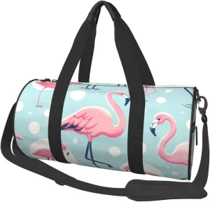 Sports Duffel Bag Watercolor-Flamingo Foldable Travel Tote Bag Weekender Sleepover Carry On Bag