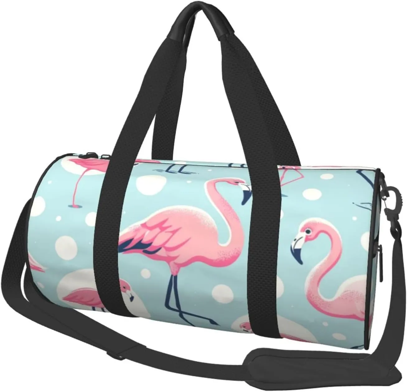 Sports Duffel Bag Watercolor-Flamingo Foldable Travel Tote Bag Weekender Sleepover Carry On Bag