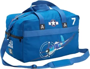 Sporty's Wright Brothers WWII Corsair Blue Canvas 18 Inches l by 12 Inches Wide Duffel Bag With Adjustable Shoulder Strap