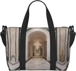SSIMOO Marble Mural Print Portable Travel Duffel Bag,Ideal For Business And Private Travel, Black