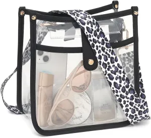 Stadium Clear Bag - Women's Crossbody Tote with Guitar Strap for Concerts