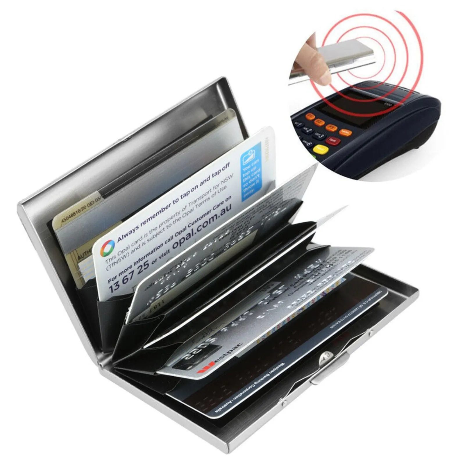 Stainless Case Slim Wallet RFID Blocking ID Credit Card Holder Protector Purse