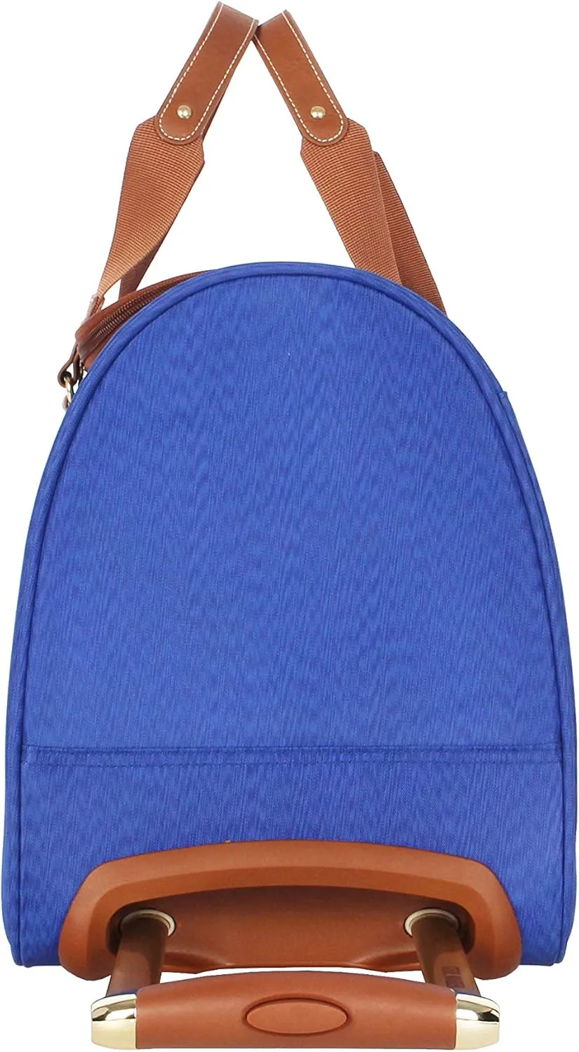 Steve Madden Designer Carry On Luggage Collection - Lightweight 20 Inch Duffel Bag- Weekender Overnight Business Travel Suitcase with 2- Rolling Spinner Wheels (Global Blue)