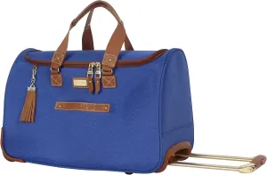 Steve Madden Designer Carry On Luggage Collection - Lightweight 20 Inch Duffel Bag- Weekender Overnight Business Travel Suitcase with 2- Rolling Spinner Wheels (Global Blue)