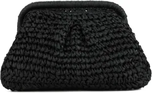 Straw Clutch Purses for Women Small Woven Dumpling Bag Summer Beach Clutch Wicker Crossbody Purses