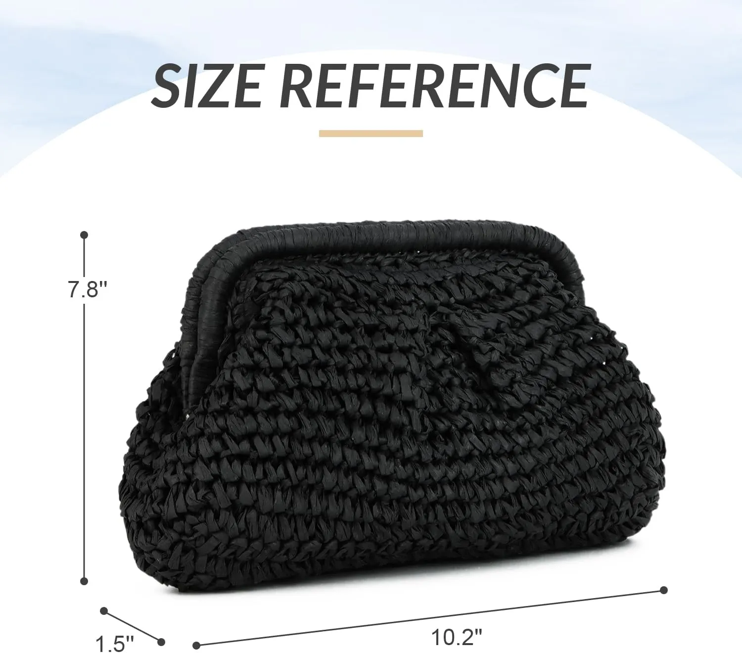 Straw Clutch Purses for Women Small Woven Dumpling Bag Summer Beach Clutch Wicker Crossbody Purses