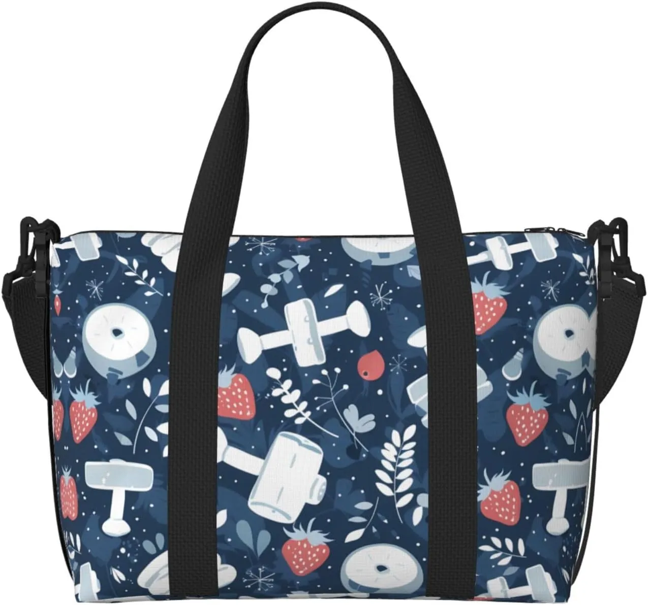 Strawberry Handbells Travel Duffel Bag Tote Carry On Luggage Bag Water Resistant Weekender Overnight Bags For Foldable