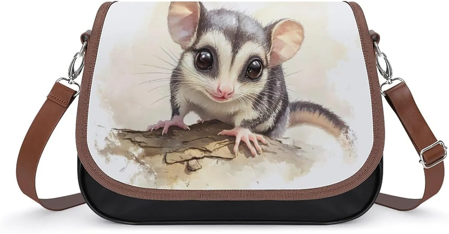 Sugar Glider Wildlife Womens Messenger Crossbody Bags Small Shoulder Handbags Purse with Adjustable Strap