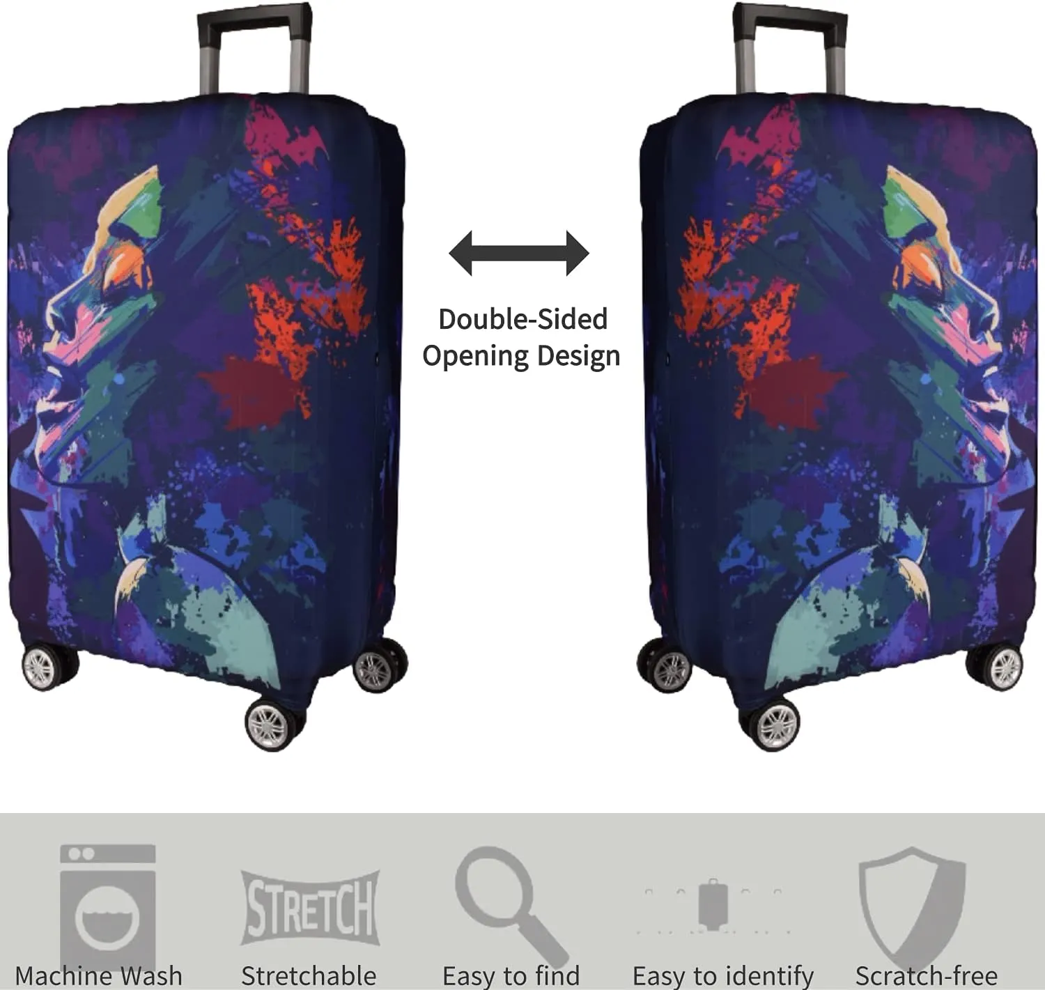 Suitcase Cover Protectors,28 Inch Luggage Cover for Wheeled Suitcase Travel Elastic Spandex Suitcase Protector