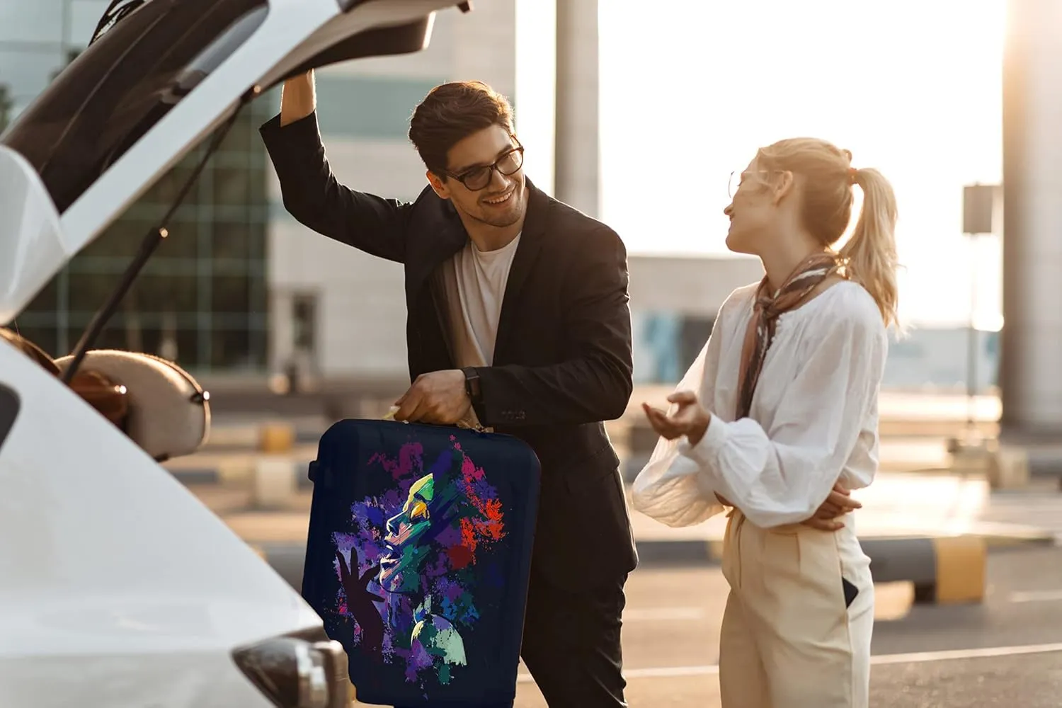 Suitcase Cover Protectors,28 Inch Luggage Cover for Wheeled Suitcase Travel Elastic Spandex Suitcase Protector