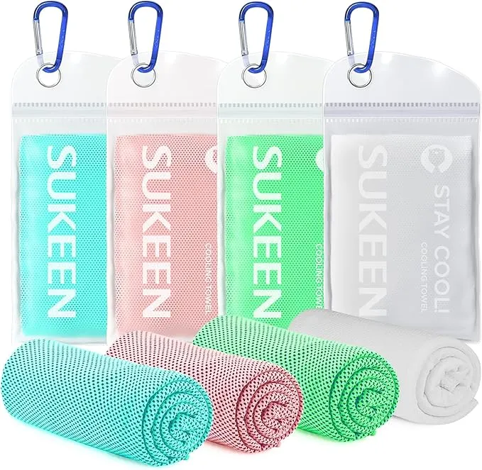 Sukeen Mini Cooling Towel(31 "x9),Kids Cooling Towel,Ice Towel,Soft Breathable Chilly Towel,Microfiber Towel for Boys and Girls Shool,Sport,Running,Camping,Fitness,Parent-Child Activities,ect.
