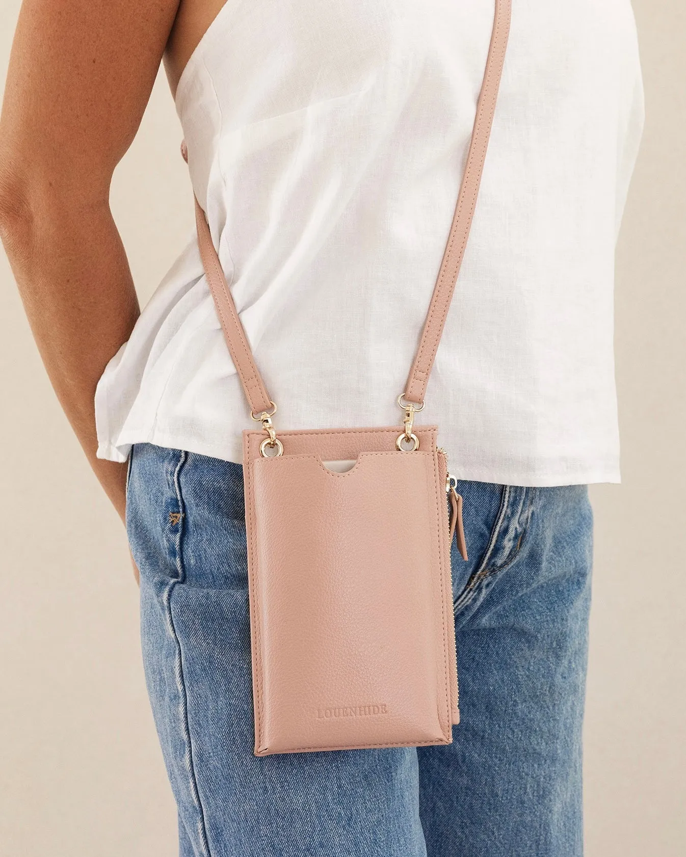 Suki Phone Crossbody Bag (Dusty Pink)