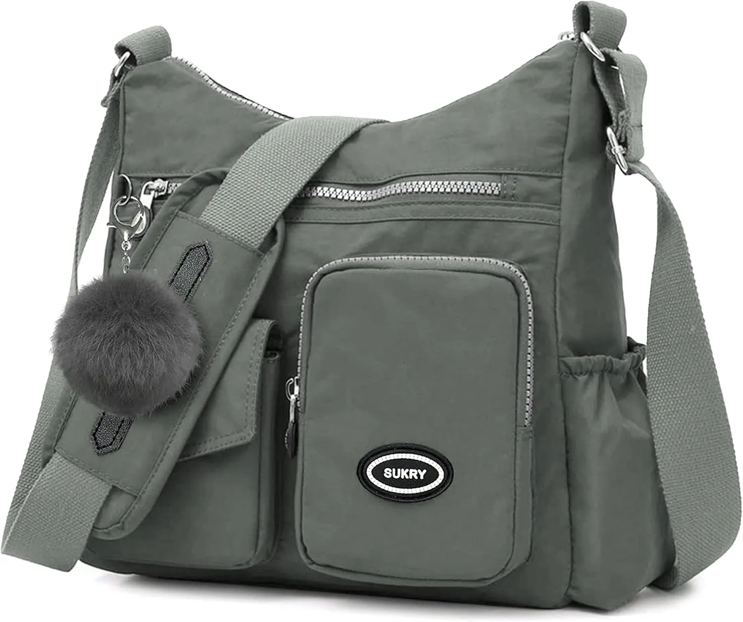 SUKRY Nylon Crossbody Bag for Women with Anti theft RFID Pocket, Waterproof Shoulder Bag Travel Purses and Handbag