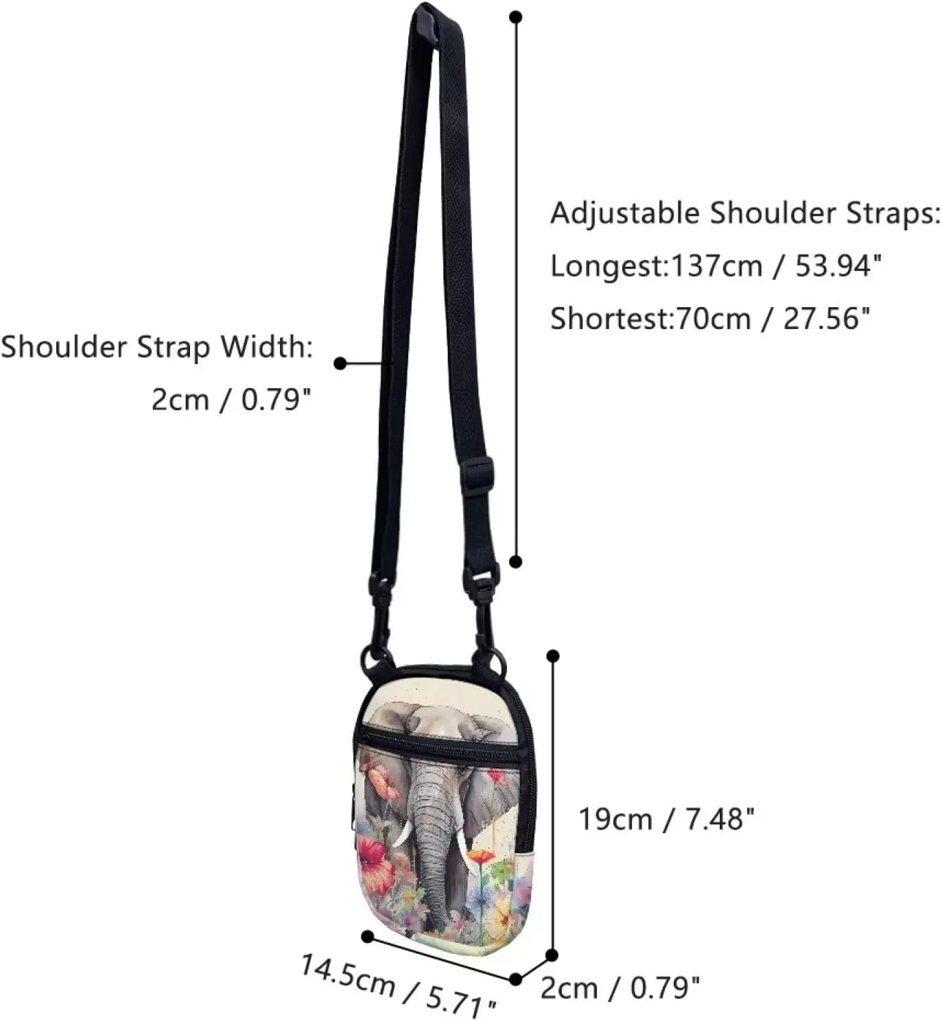 Suobstales Women Messenger Bag Mini Cross-Body Cell Phone Purse Shoulder Strap Wallet Pouch Bag Girls Crossbody Bag