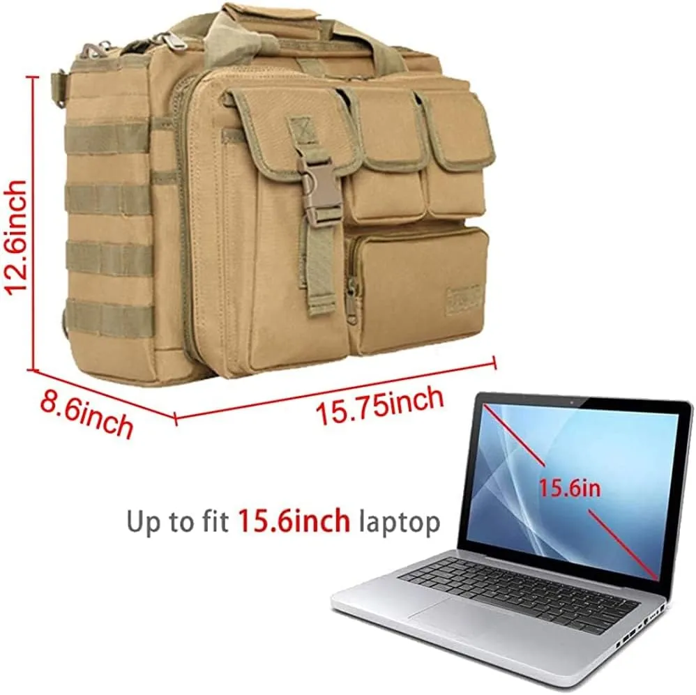 Tactical Briefcase, tactical computer bag 14.1" 15.6 In Men's Military Laptop Messenger Multifunction Briefcase for Men