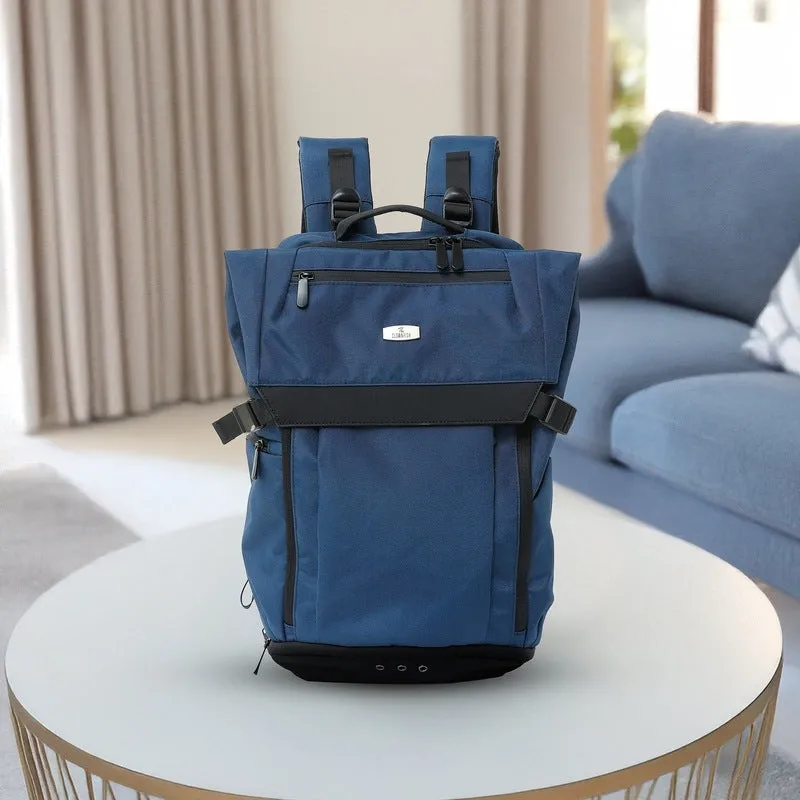 Tango Series: Laptop Bag with Dual-Zipper Pocket & Sponge Padding | 45x35x18cm | Blue