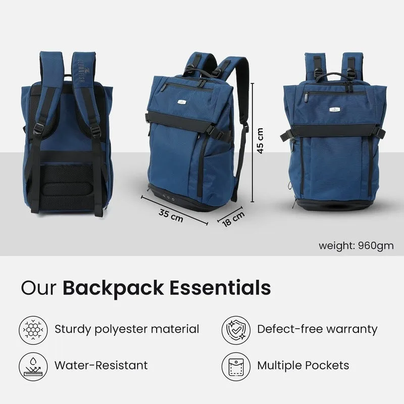 Tango Series: Laptop Bag with Dual-Zipper Pocket & Sponge Padding | 45x35x18cm | Blue