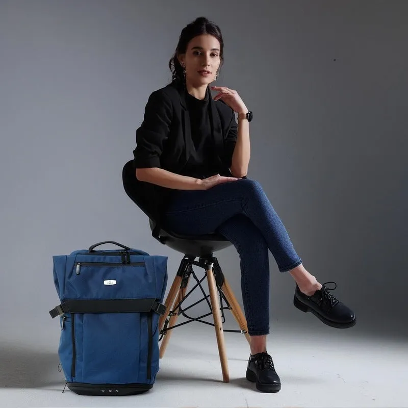 Tango Series: Laptop Bag with Dual-Zipper Pocket & Sponge Padding | 45x35x18cm | Blue