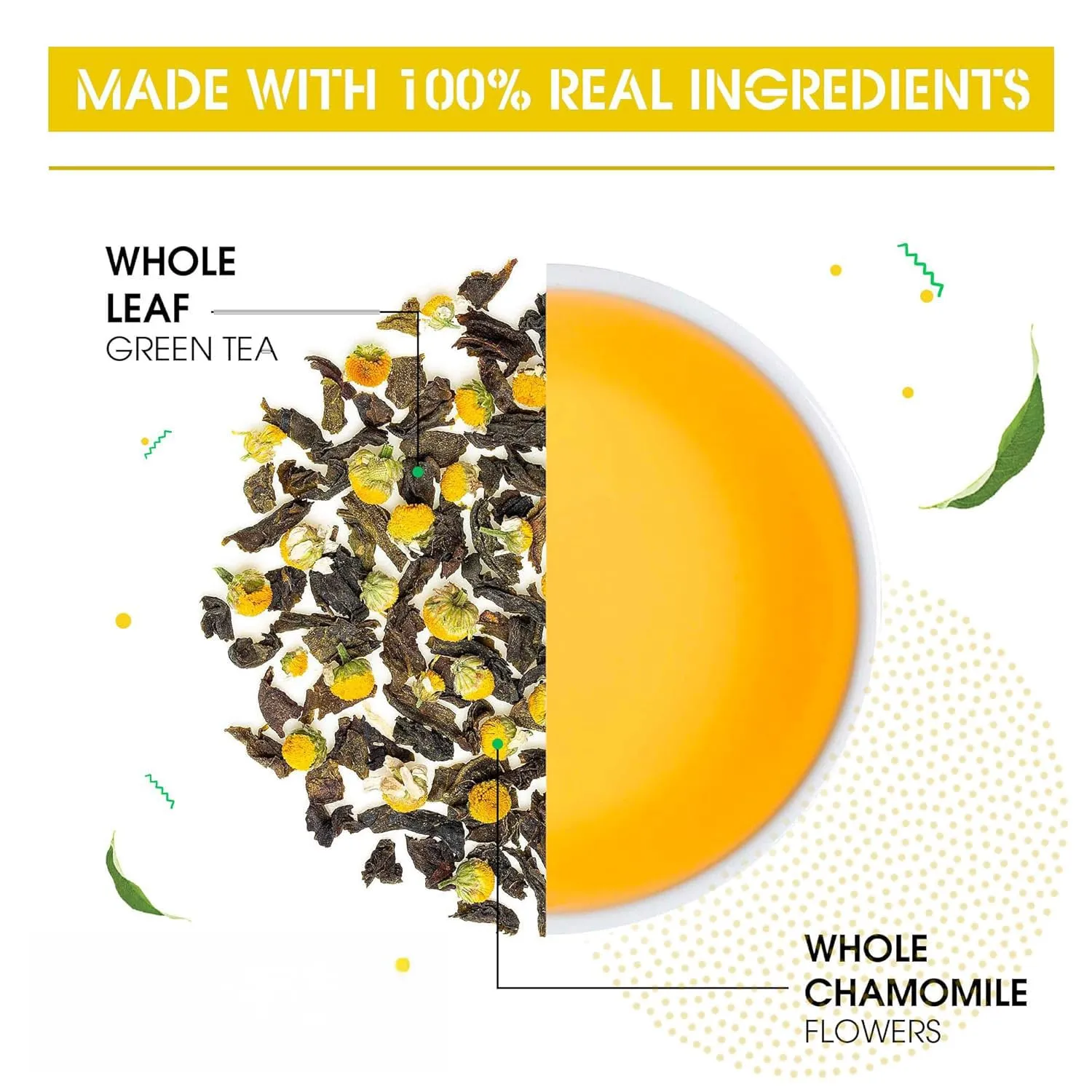 Teabox Premium Darjeeling Green Tea With Chamomile Flowers | 100% Whole Leaf & 0% Bitterness | Green Tea From The Himalayas | 100 Tea Bags (Low Caffeine)