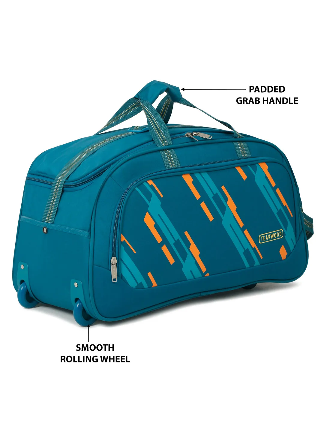 Teakwood Leather Teal Printed Small Duffle Bag