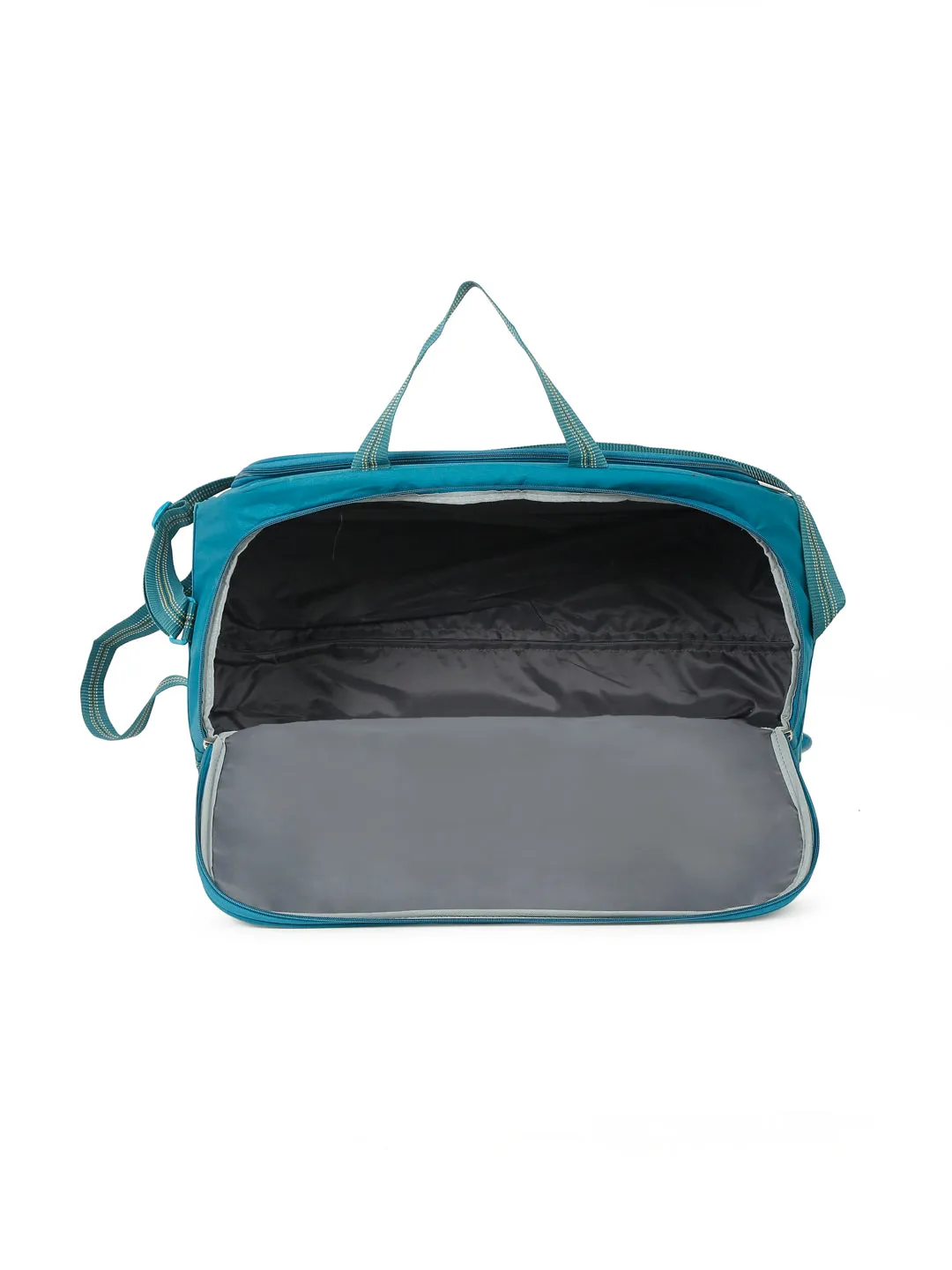 Teakwood Leather Teal Printed Small Duffle Bag