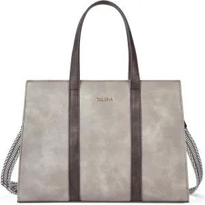 Telena Leather Tote Bag for Women Crossbody Tote Purse Handbag with Compartments and Adjustable Strap