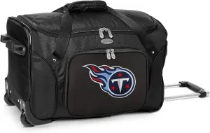 Tennessee Titans Lightweight 22-inch Wheeled Duffel Bag with Telescopic Handle - Perfect Overnight Bag for Travel, Weekend Getaways, Airports, Gym, and Commuting