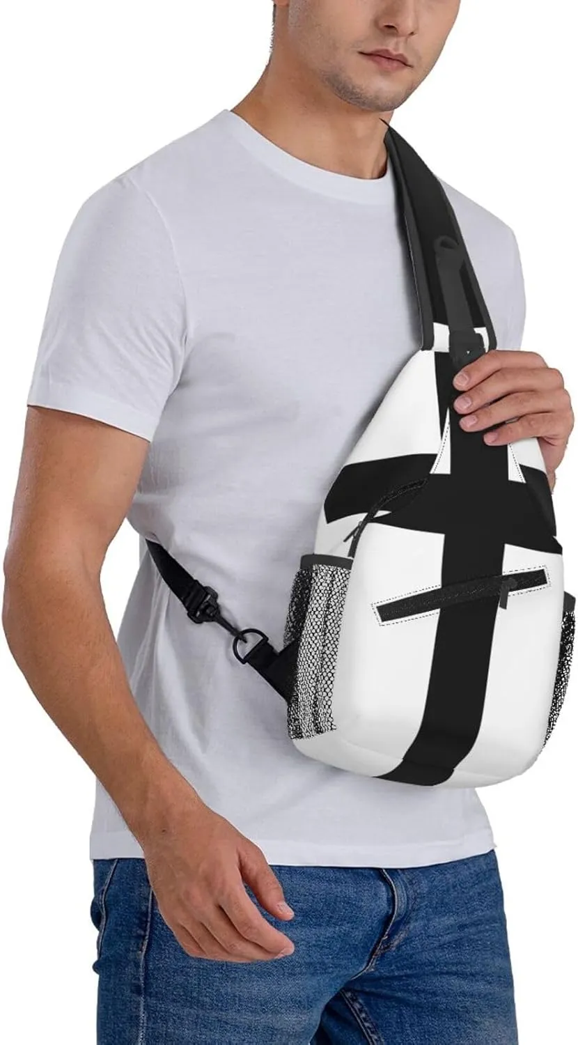 Teutonic Knights Flag Small Crossbody Backpack Sling Bag For Men Women Mini One Shoulder Chest Bags Gym Sport Travel Hiking Daypack
