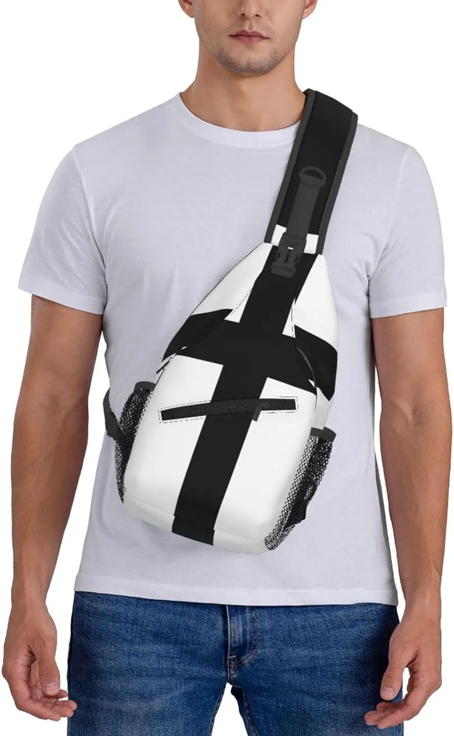 Teutonic Knights Flag Small Crossbody Backpack Sling Bag For Men Women Mini One Shoulder Chest Bags Gym Sport Travel Hiking Daypack