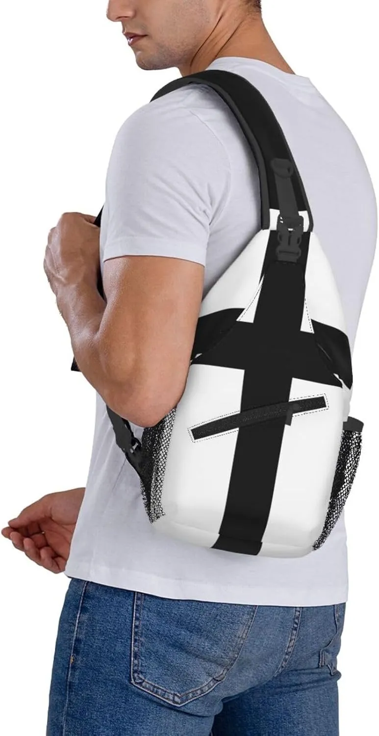Teutonic Knights Flag Small Crossbody Backpack Sling Bag For Men Women Mini One Shoulder Chest Bags Gym Sport Travel Hiking Daypack