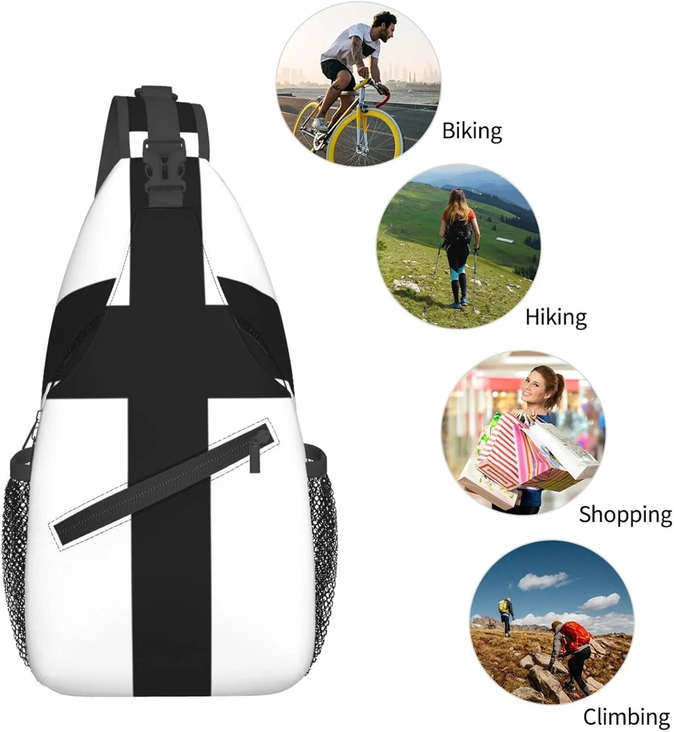 Teutonic Knights Flag Small Crossbody Backpack Sling Bag For Men Women Mini One Shoulder Chest Bags Gym Sport Travel Hiking Daypack