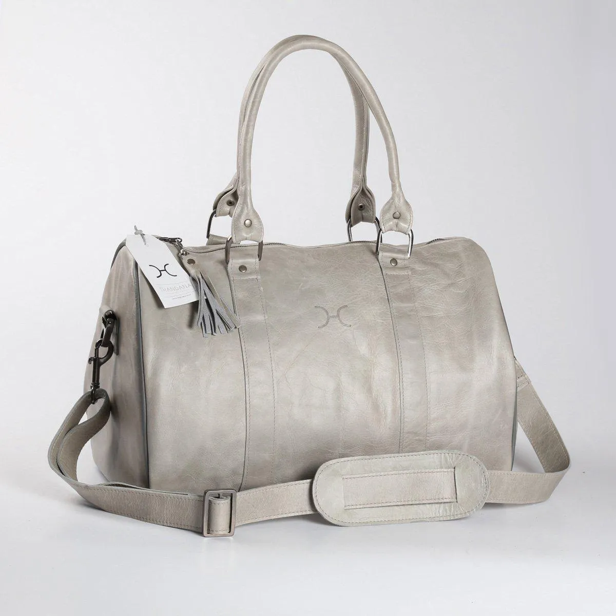 Thandana Medium Leather Travel Duffel Bag
