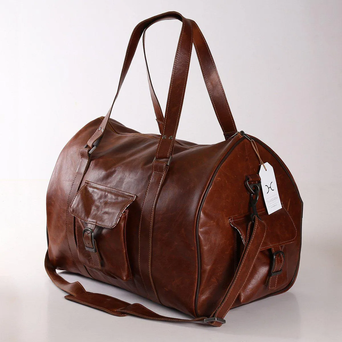 Thandana Mens Cabin Leather Luggage Bag