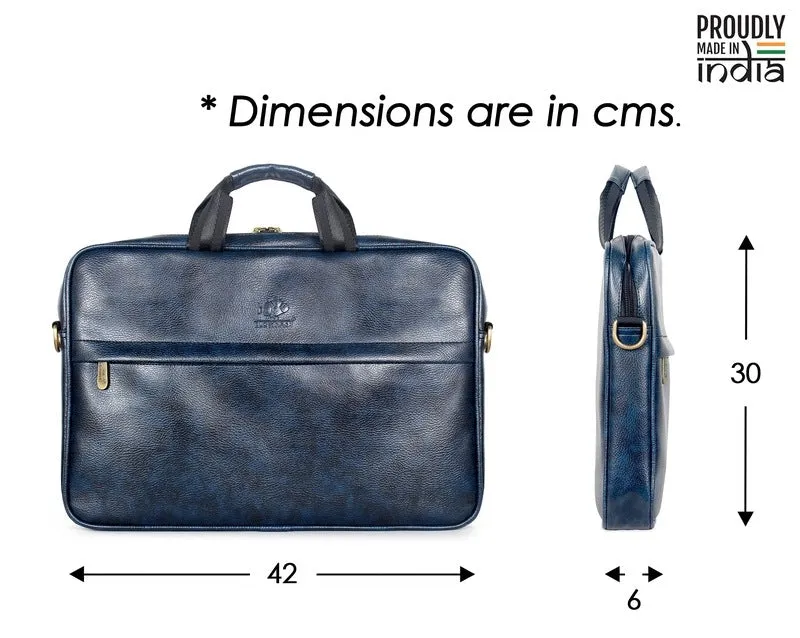 THE CLOWNFISH Noble Faux Leather Laptop Messenger Bag | 14 inch | Dark Brown | Water Resistant