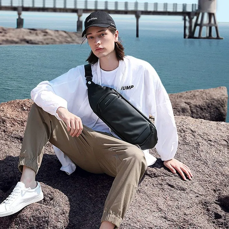 THE CLOWNFISH Water Repellent Polyester Sling Bag - Multipurpose with Water Resistant Pocket | 7L | Black