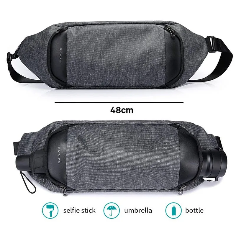 THE CLOWNFISH Water repellent Polyester Unisex Crossbody Sling Bag Chest Pack (Grey)