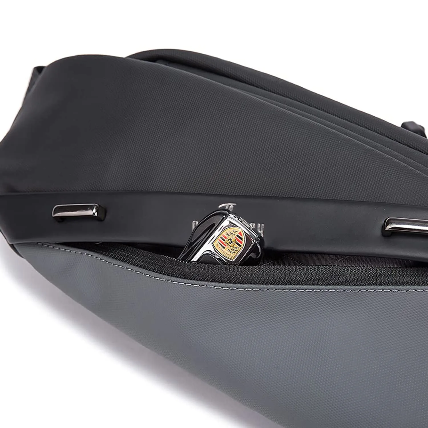 THE CLOWNFISH Water Resistant Polyester Sling Bag - Unisex | Adjustable Strap | 3L | Grey