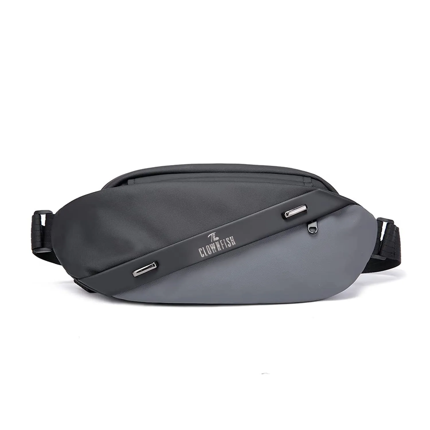THE CLOWNFISH Water Resistant Polyester Sling Bag - Unisex | Adjustable Strap | 3L | Grey