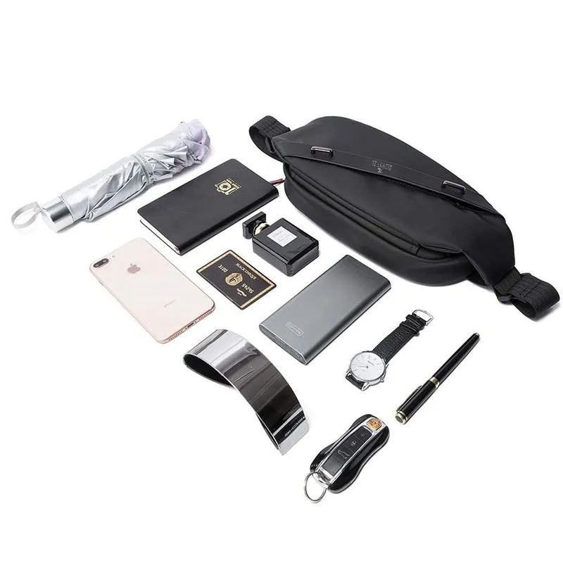 THE CLOWNFISH Water Resistant Unisex Sling Bag - Multipurpose Storage | 3L | Black