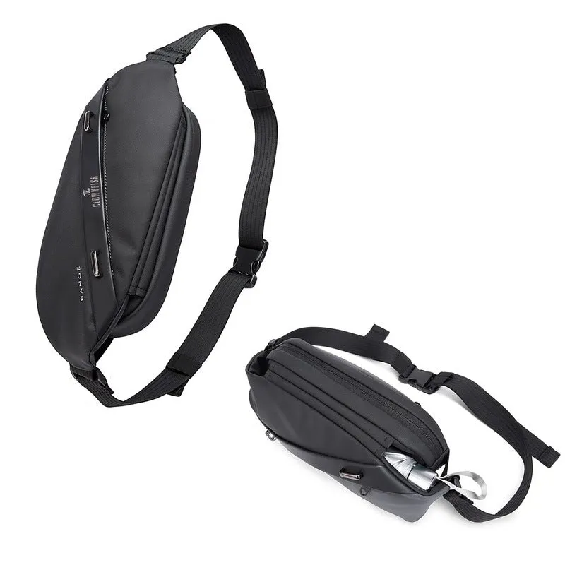 THE CLOWNFISH Water Resistant Unisex Sling Bag - Multipurpose Storage | 3L | Black
