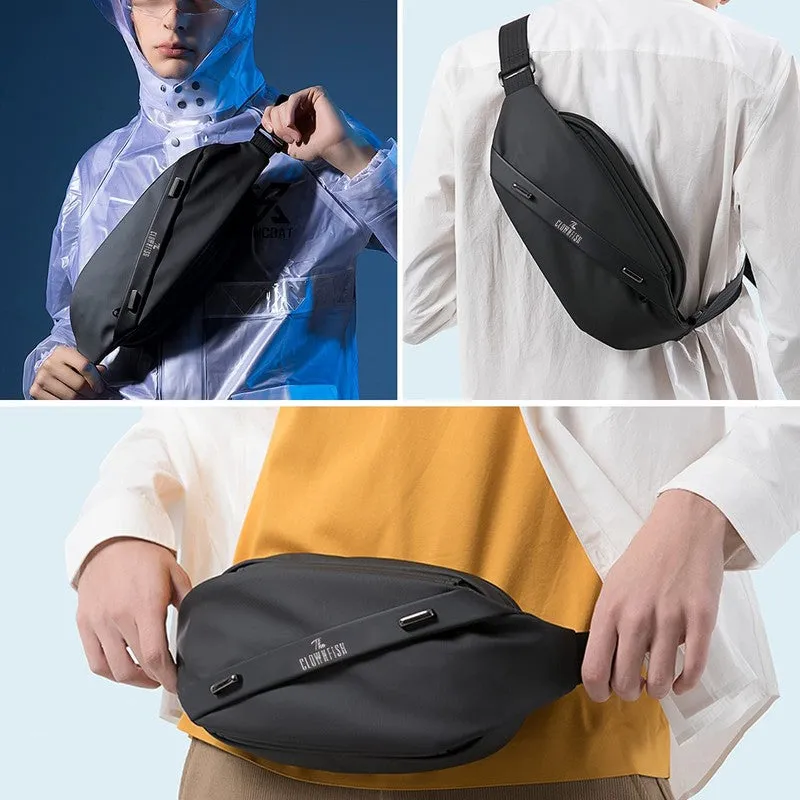 THE CLOWNFISH Water Resistant Unisex Sling Bag - Multipurpose Storage | 3L | Black