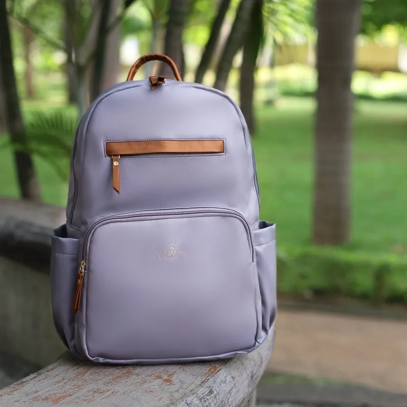 THE CLOWNFISH Women's Laptop Backpack | Vegan Leather Laptop Bag for Office, College, Travel | Fits 15.6 Inch Laptop | Stellar Collection - Purple colour