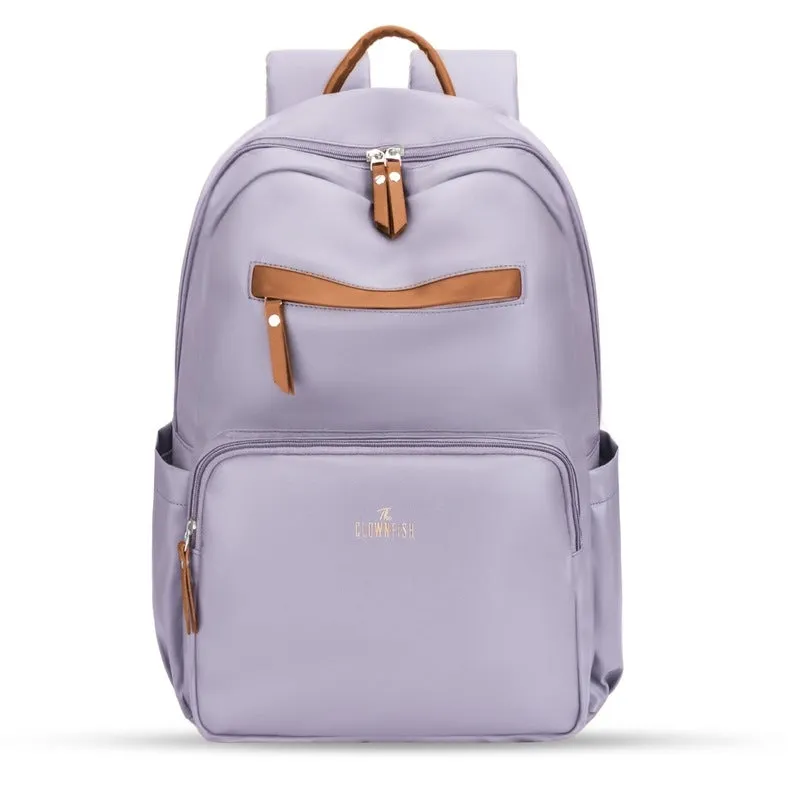 THE CLOWNFISH Women's Laptop Backpack | Vegan Leather Laptop Bag for Office, College, Travel | Fits 15.6 Inch Laptop | Stellar Collection - Purple colour