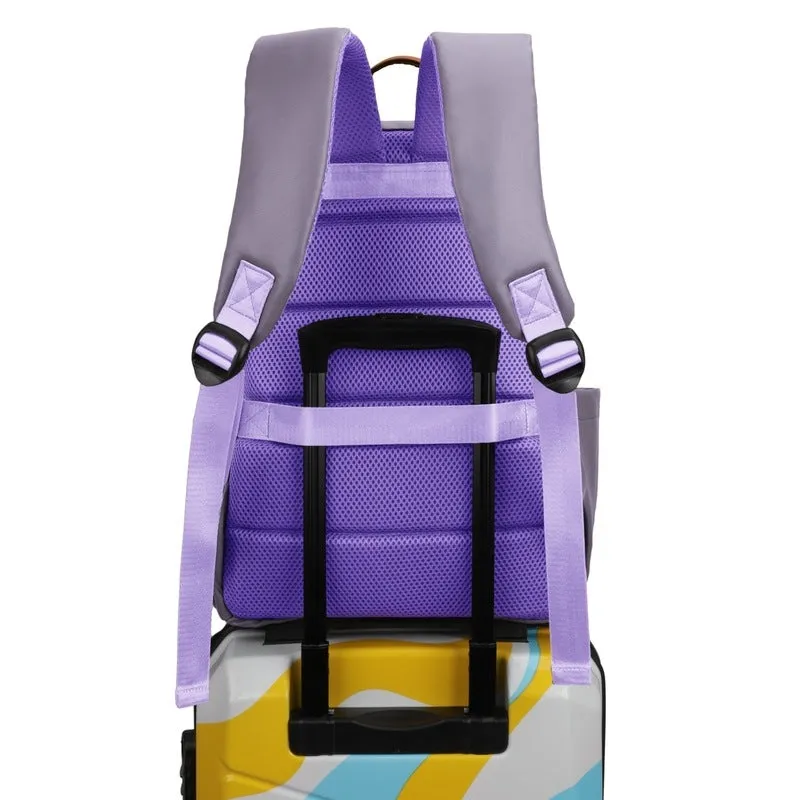 THE CLOWNFISH Women's Laptop Backpack | Vegan Leather Laptop Bag for Office, College, Travel | Fits 15.6 Inch Laptop | Stellar Collection - Purple colour