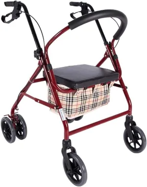 The Elderly Folding Upright,Lightweight Rollator,Walk-Behind Shopping Cart,Four-Wheeled, Can Sit with A Seat,Folding Ultra-Light Portable It's so Kind of You