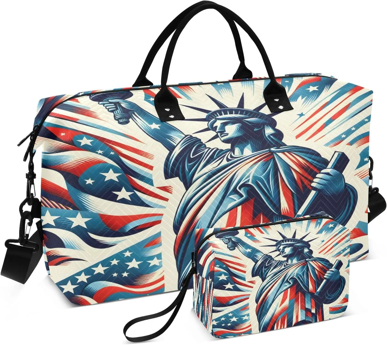 The Statue Of Liberty Travel Duffle Bag for Men Women Gym Bag with Storage Bag Weekender Bag Carry on Bags for Travel Trip Gym Yoga