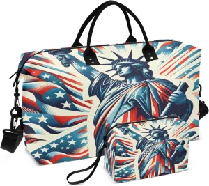 The Statue Of Liberty Travel Duffle Bag for Men Women Gym Bag with Storage Bag Weekender Bag Carry on Bags for Travel Trip Gym Yoga